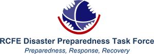 RCFE Disaster Preparedness Task Force logo for emergency preparedness and response partnership.