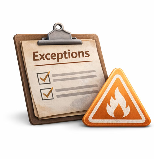 Zone 0 exceptions clipboard icon
